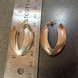 Sterling Silver Vintage Oval Hoop Earrings